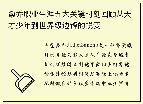 桑乔职业生涯五大关键时刻回顾从天才少年到世界级边锋的蜕变